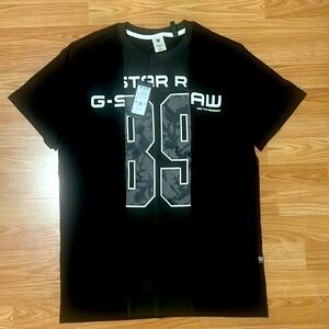 Men’s Black & Camouflage G-Star T Shirt 100% Authentic Size Medium